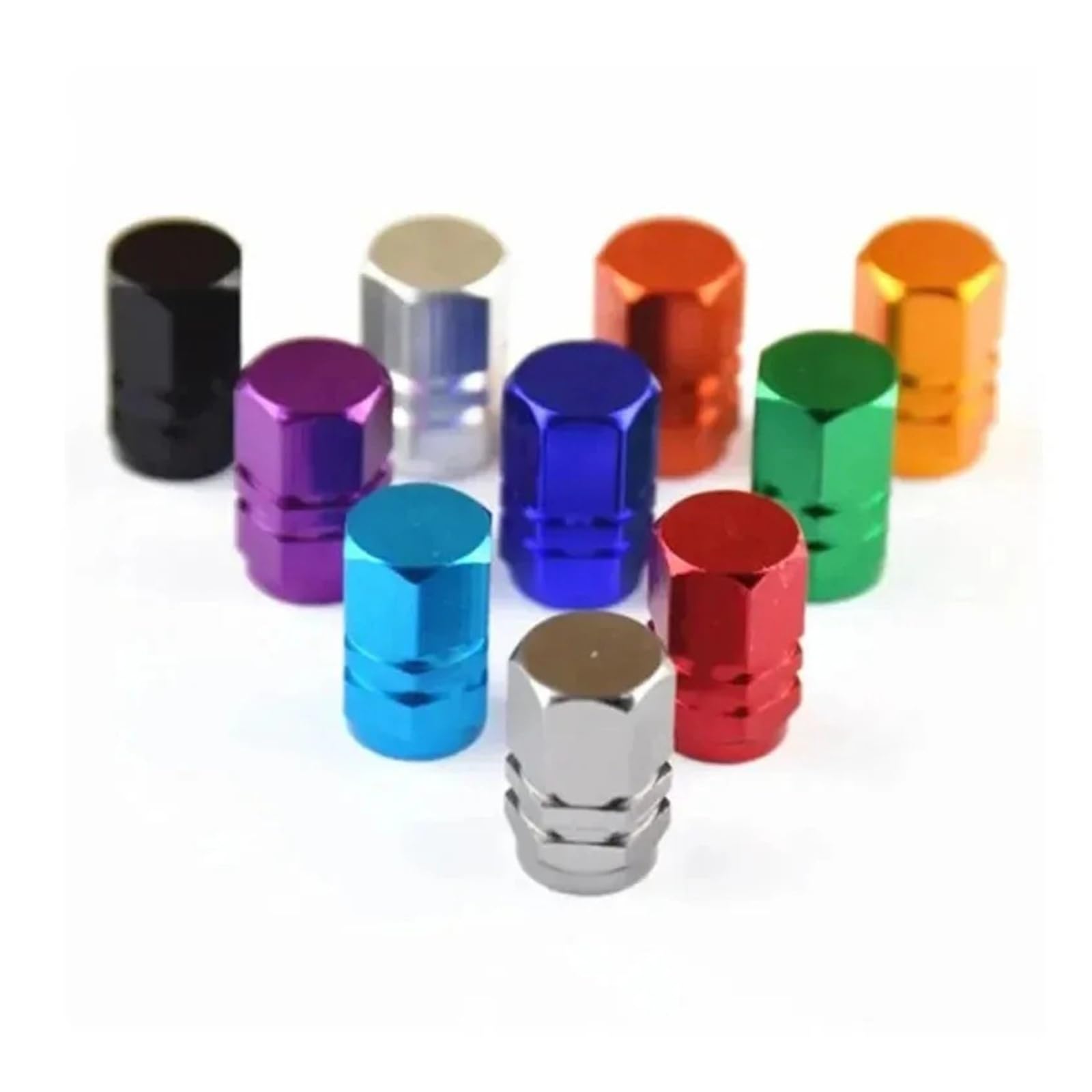 4/8 tapones de aluminio para válvula de coche, a prueba de polvo, rojo, negro, azul y plateado (lavanda)