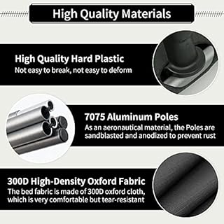 FreiZelt Camping Cot Folding Bed Lightweight Aluminum Poles Compact Portable Camp Bed Easy to Build Resilient for Tents