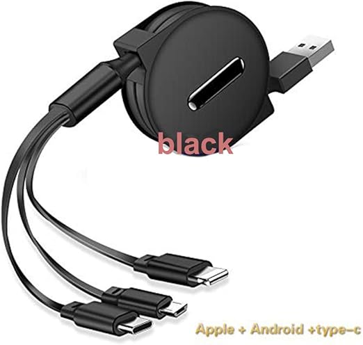 Amazon Siuoni 3イン1 伸縮自在多機能充電コード Usb高速充電 Iphone Android Type Cインターフェース マルチケーブルストレージライン1 5m ブラック 携帯電話 スマートフォンアクセサリ 通販