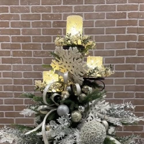 Soporte para punta de árbol de Navidad en hierro forjado para reuniones familiares 7