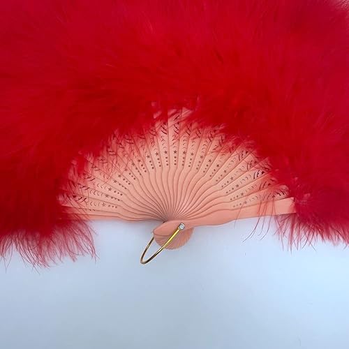 Miniatura 9 de Shekyeon Abanico de plumas de Marabou estilo años 20, estilo vintage, plegable, ventilador de mano para espectáculos de baile de disfraces
