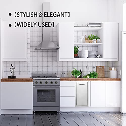 Karpevta Built-in Single Pull-Out Trash Drawer 14\" W x 27\" H x 20\" D Pull-Out Tray Stainless Steel Trash Drawer with Handle for Outdoor Kitchen BBQ Island - Thumbnail 7