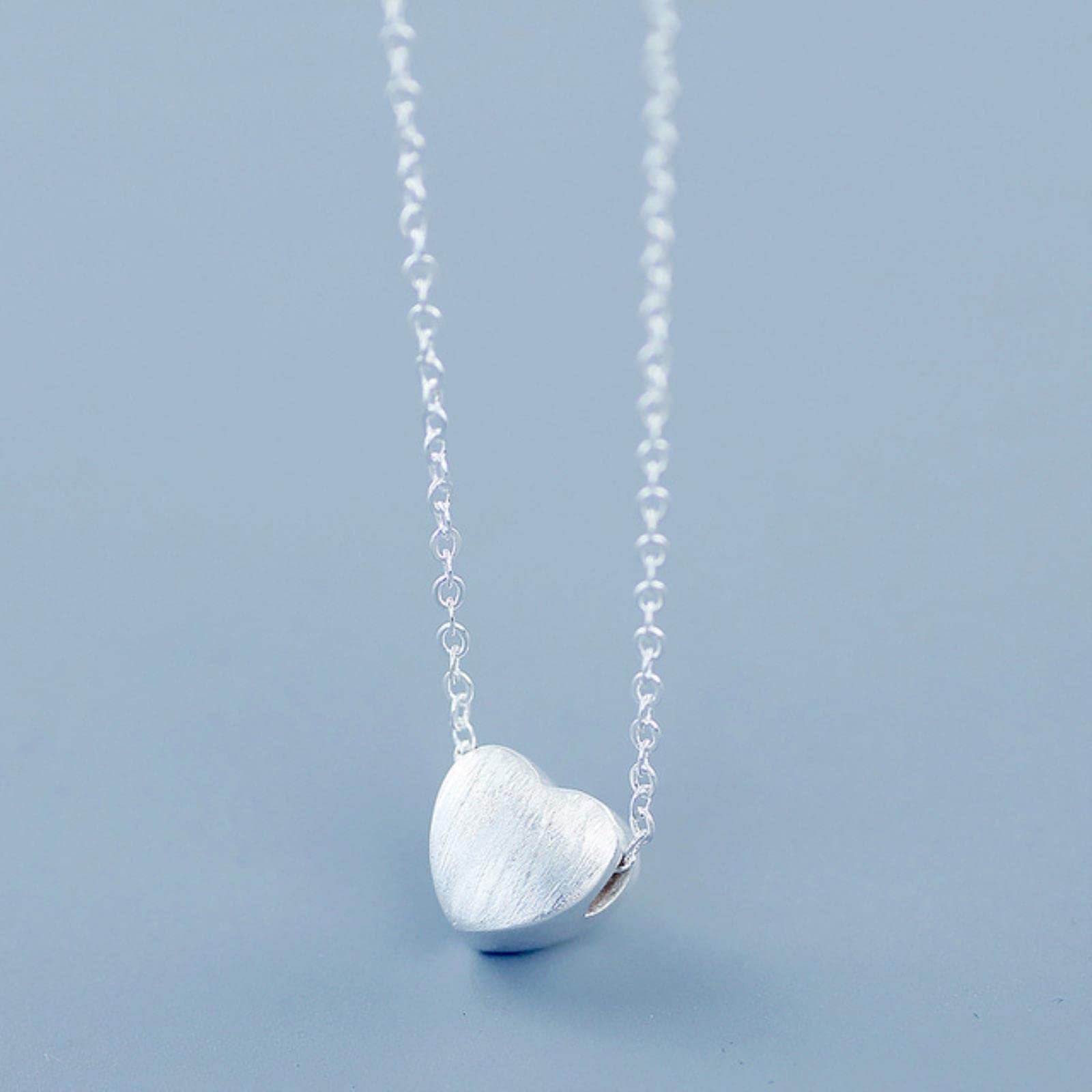 HCMA Trendy Silver 925 Necklace With Heart-shape Pendant Korean Style Jewelry Ornament for Women Wedding Party Jewelry Gift
