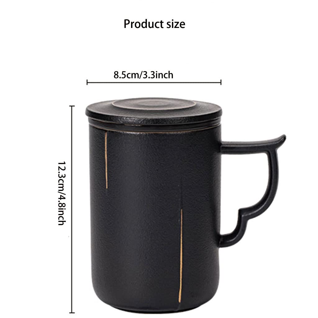 MTFBQ Taza De Té De Cerámica Grande De 14 Oz con Colador Y Tapa For Llenar Una Taza De Té O Café Caliente - Infusor De Porcelana Fina