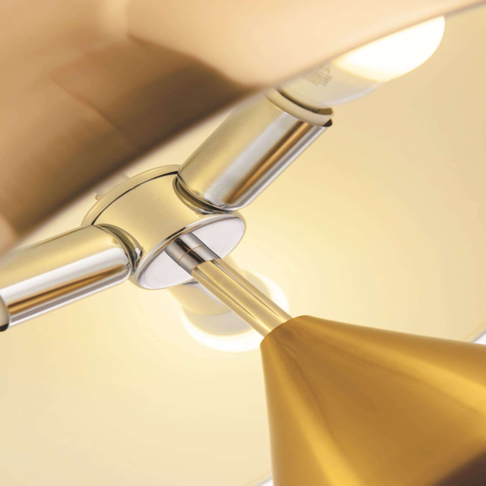 Lampe Champignon Moderne LED Lampe de Chevet Lampea Poser Protection Yeux Bureau Chambre Salon Hôtel Métallique 28x40CM,Gold