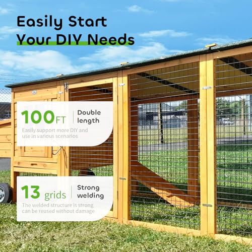 Image of Welded Wire Fencing 36 Inch x 100 Foot, 2 Inch x 3 Inch 16GA Black Hardware Cloth PVC Coated Garden Border Fencing Roll Vinyl Coating Metal Wire Mesh for Yard Vegetable Goat Protection Poultry Netting