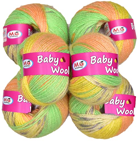 Image of M.G ENTERPRISE Fashionist Apple GreenWool Yarn 200 Crochet Thread for Needle Knitting and Handmade Projects