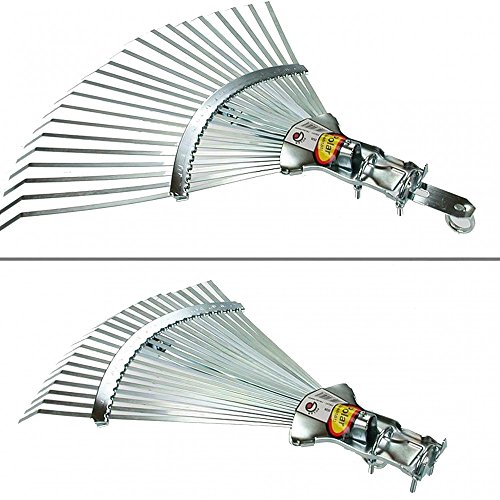 Preisvergleich Produktbild Polar 2526 Profi-Laubbesen Fächerbesen 30-47 cm breit Rasenrechen Federbandstahl