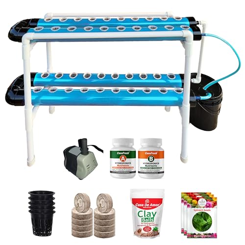 Casa De Amor Hydroponics Kit for Home & Office, 40 Plant NFT System, Seed to Harvest Complete Solution (40 Plants, Sky Blue) (B0D6N7GGYW) Amazon Price History, Amazon Price Tracker