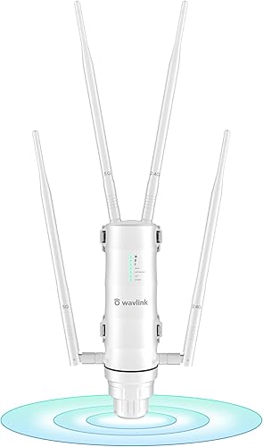 WAVLINK Extensor WiFi para exteriores AC1200 de alta potencia para exteriores, resistente a la intemperie, punto de acceso WiFi con POE pasivo,