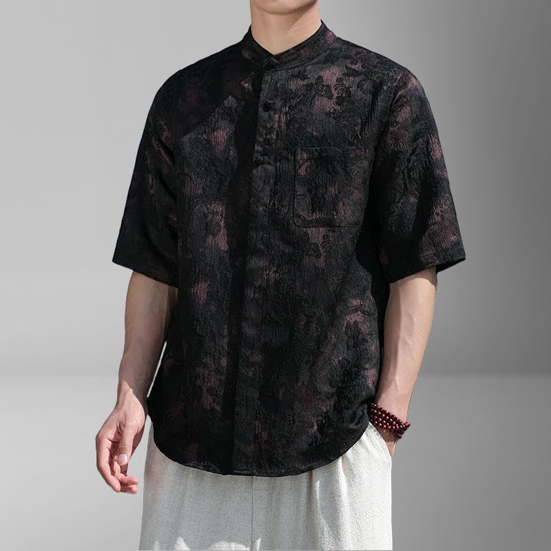 Chemise style chinois pour homme idéale pour les terrasses
