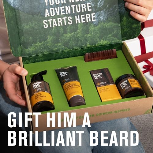 Every Man Jack Beard Essentials Gift Set for Men – Complete Routine with 5 Full-Size Essentials – Sandalwood Scent - Beard & Face Wash, Lotion, Oil, Butter & Comb - Image 3