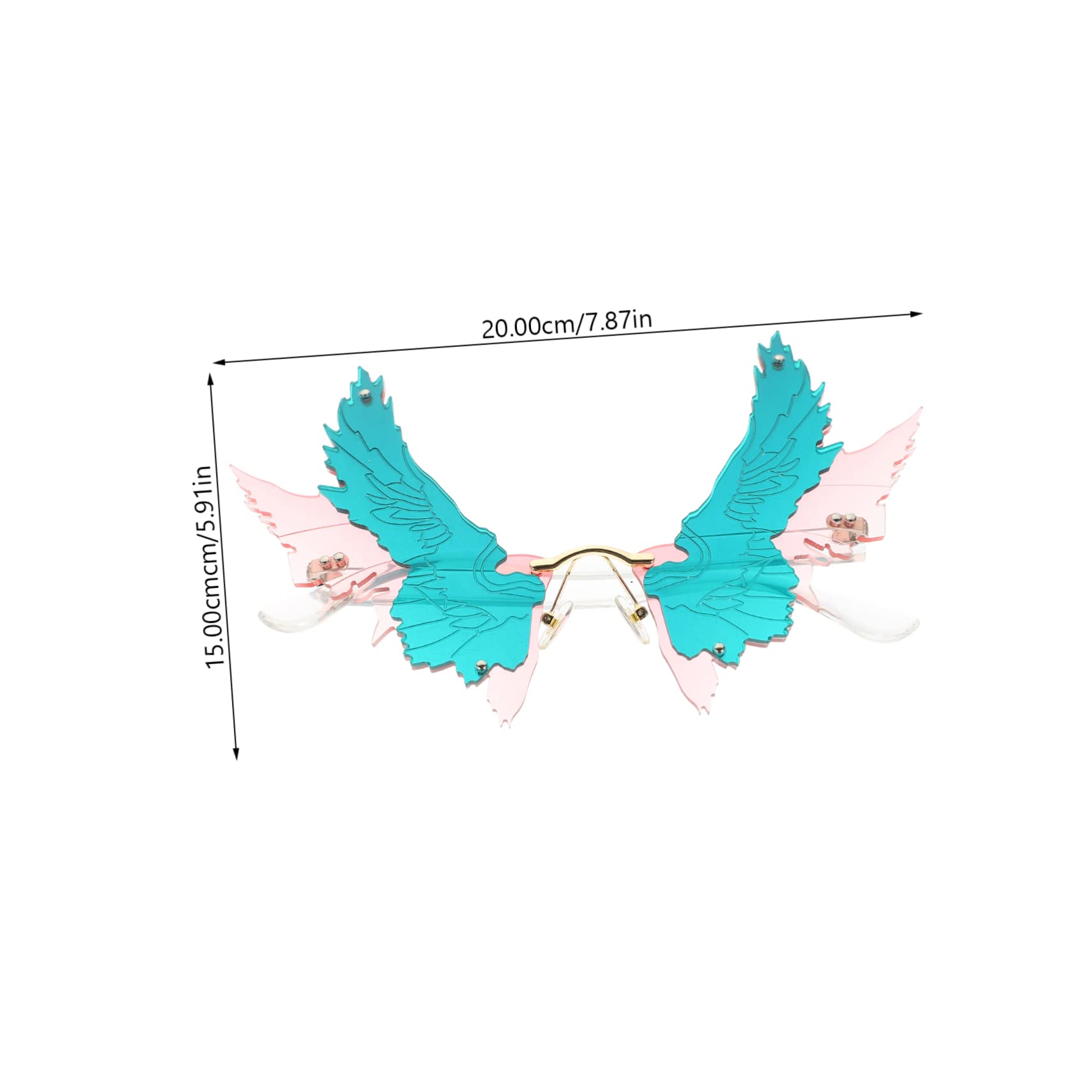 NOLITOY Rimless Sunglasses Wing Party Glasses Stylish and Comfortable Eyewear for Outdoor Fun