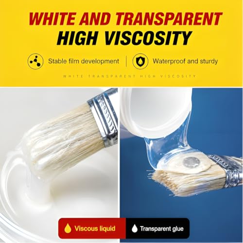 Image of Crack Seal Glue 300gm with Brush Transparent Waterproof Resin Epoxy for Roof Leakage Crack Seal Agent Roof Water Leakage Solution Water Proof Glue for Waterproofing (300 GM / 1 PACK)