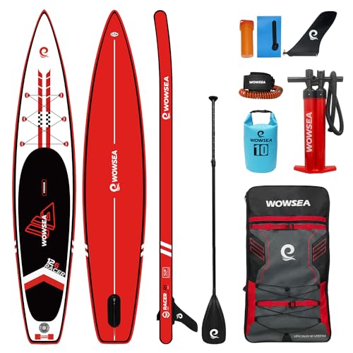 WOWSEA Racer R1 Inflatable Paddle Board, Durable and Stable Racing Paddleboard, Hunting & Exploring...