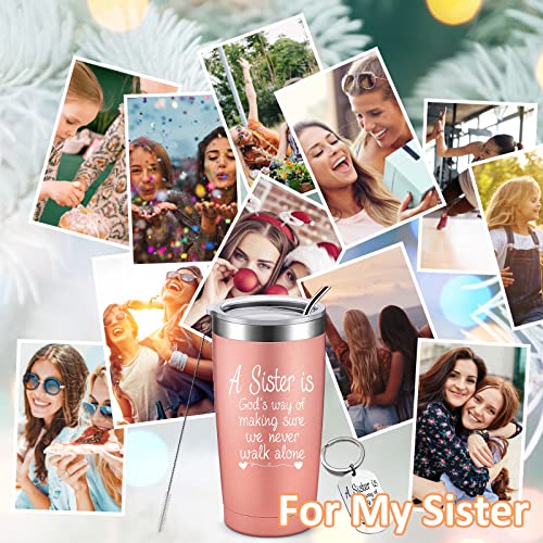 Sisters Gifts From Sister, Christmas Birthday Gifts For Sister, Best Friend, Little Sister, Soul Sister, Graduation Gifts For Women, Stainless Steel Insulated Tumbler, 20 Ounce Rose Gold-01 #TOP1
