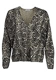 DRYKORN Langarm Pullover SIMONY V-Ausschnitt Reptiloptik schwarz