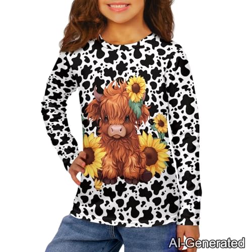 Image of Renewold Boys Girls Tees Kids T-Shirt Long Sleeve Crewneck T Shirts Casual Athletic Tops Clothing for Home School Travel