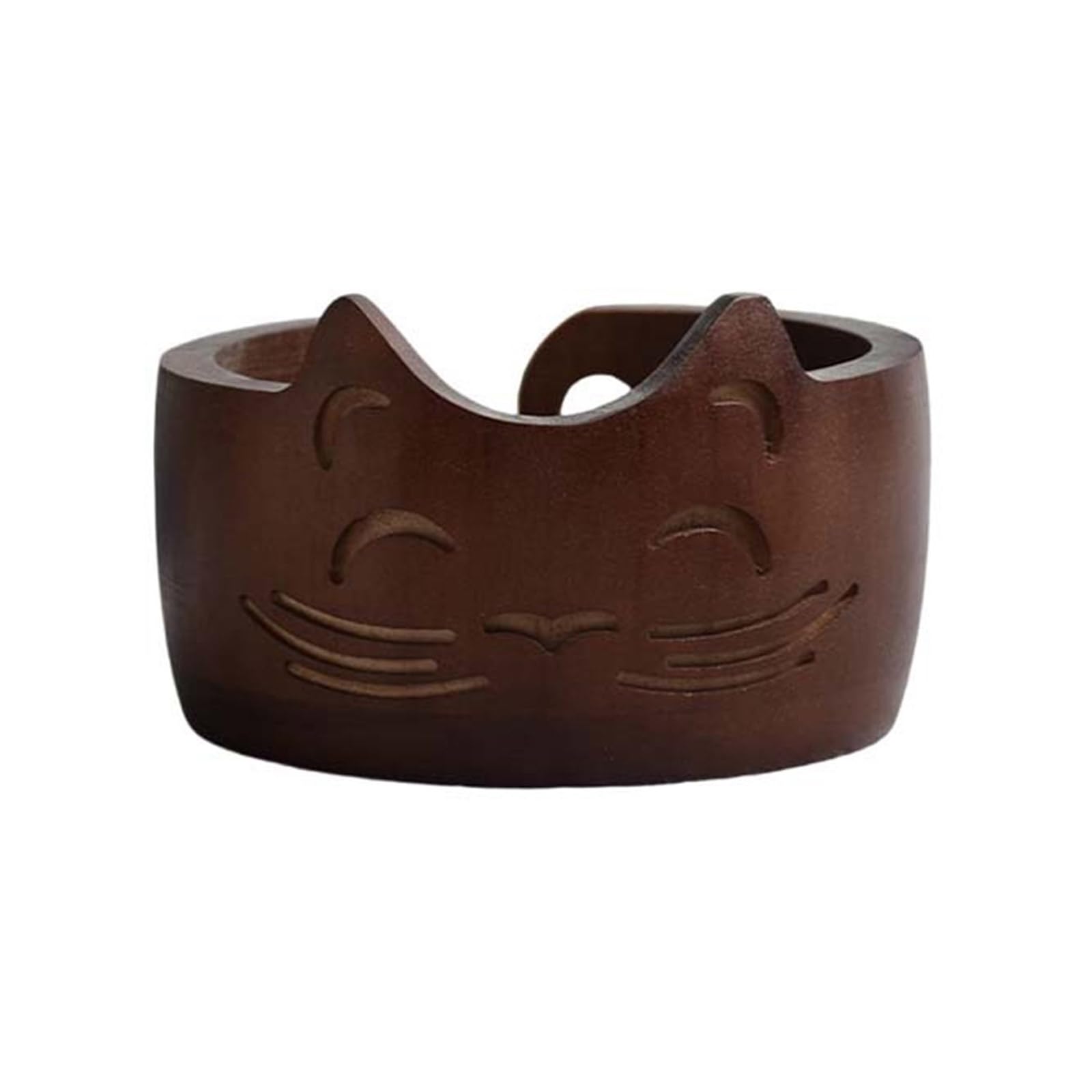 Elnwnnkc Yarn Bowl Holder Wood 17x10cm Efficient Storage Crochet Supplies Cats Shape for Knitting Crocheting Yarn Storage Bowl Cats Shape Holder