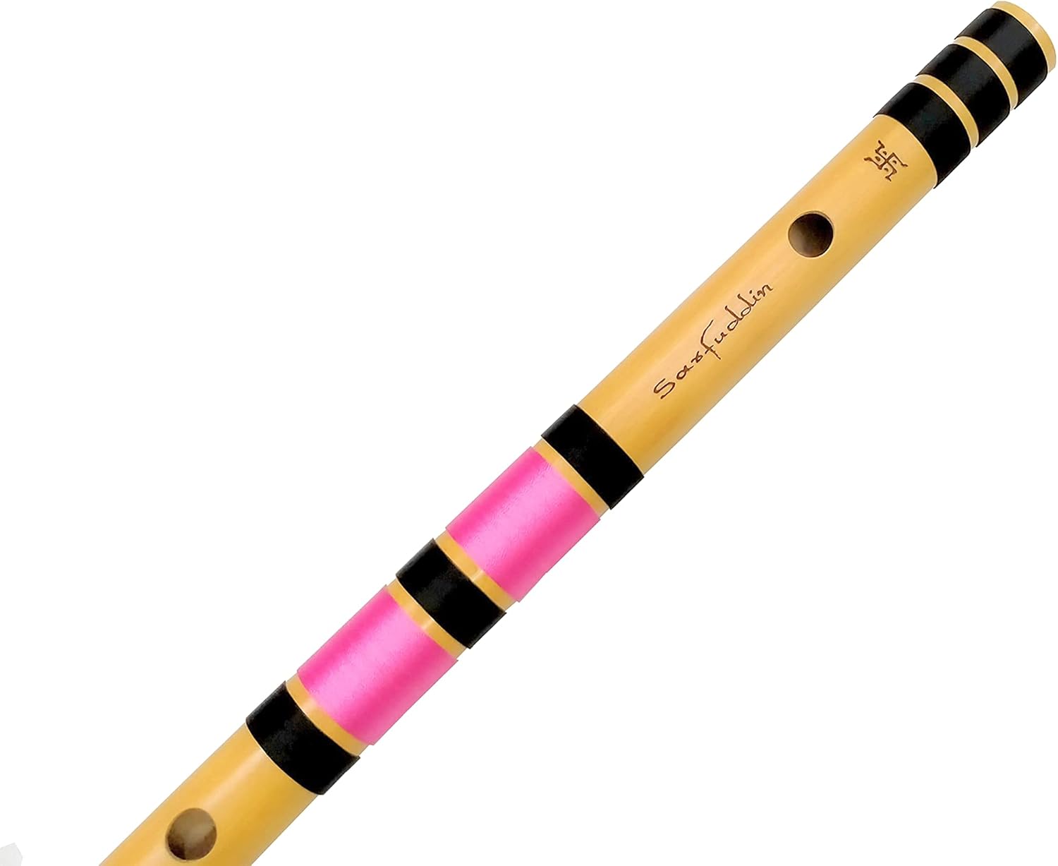 Sarfuddin Flutes D Natural Medium 17 Inches Left Hand Bamboo Flute Bansuri With Carry Bag