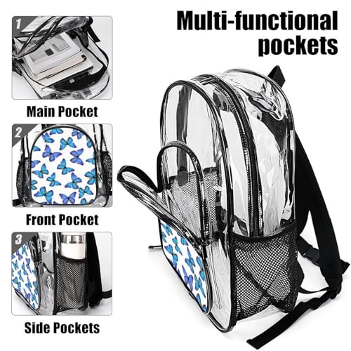 Portable Casual Plastic Backpacks for Women and Men Beach, Travel, Picnic, Vacation, Concerts, Outdoor Picnic Use (Butterfly)4