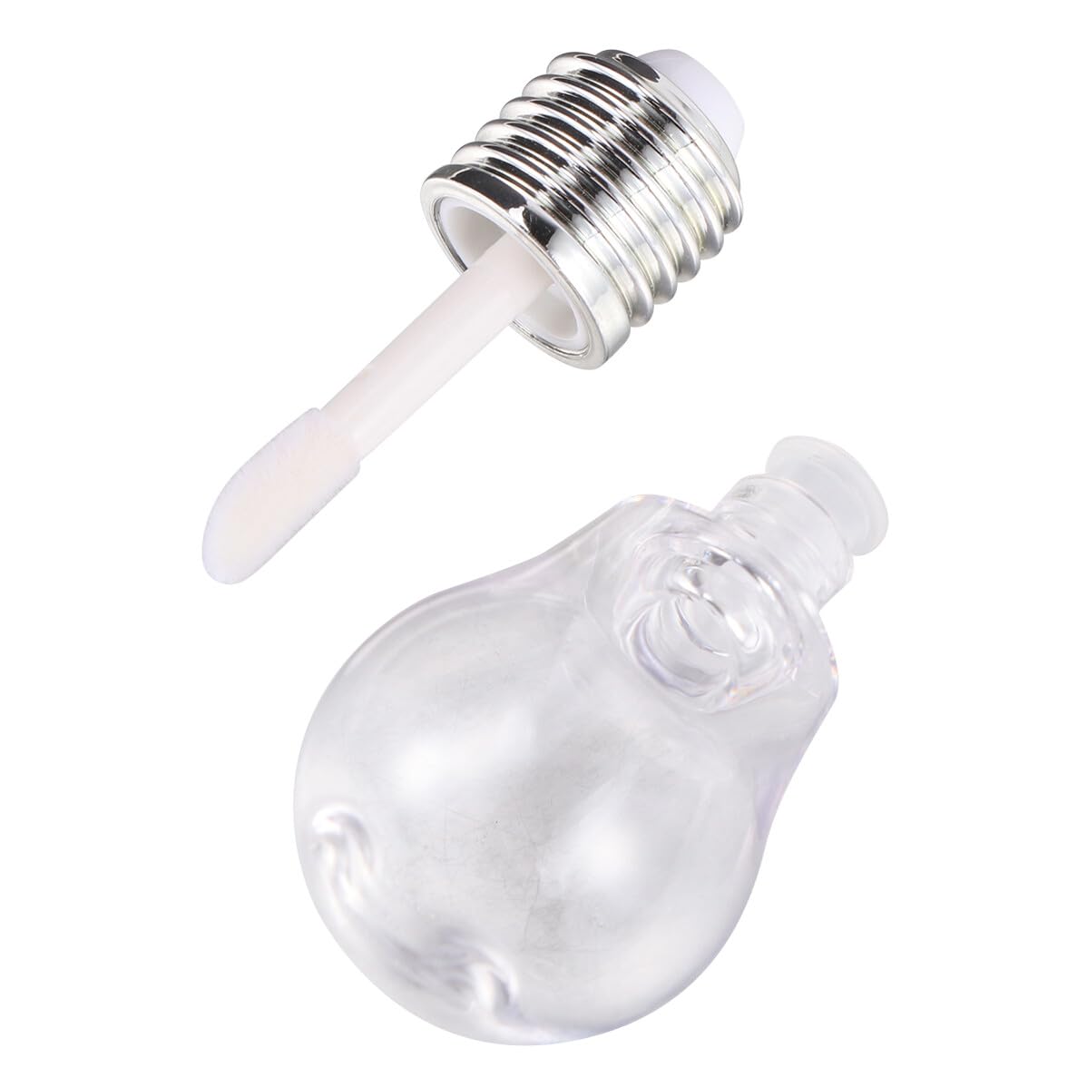 5PCS Light Bulb Shape Empty Lip Gloss Bottles Refillable Plastic Tubes for Lip Oil Lipstick DIY Portable Travel Cosmetic Containers Silver
