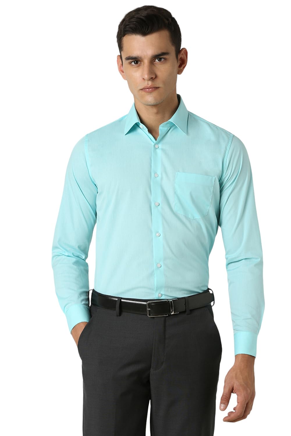 van heusen Men's Cotton Slim Fit Solid Formal Shirt-picture-30