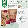 20 Vegetable Seeds Variety Pack - 12,465+ Non-GMO Heirloom Seeds for Planting Vegetables and Fruits in Individual Seed Packets, Home Garden Seed for Hydroponic, Indoor and Outdoors Gardening #1