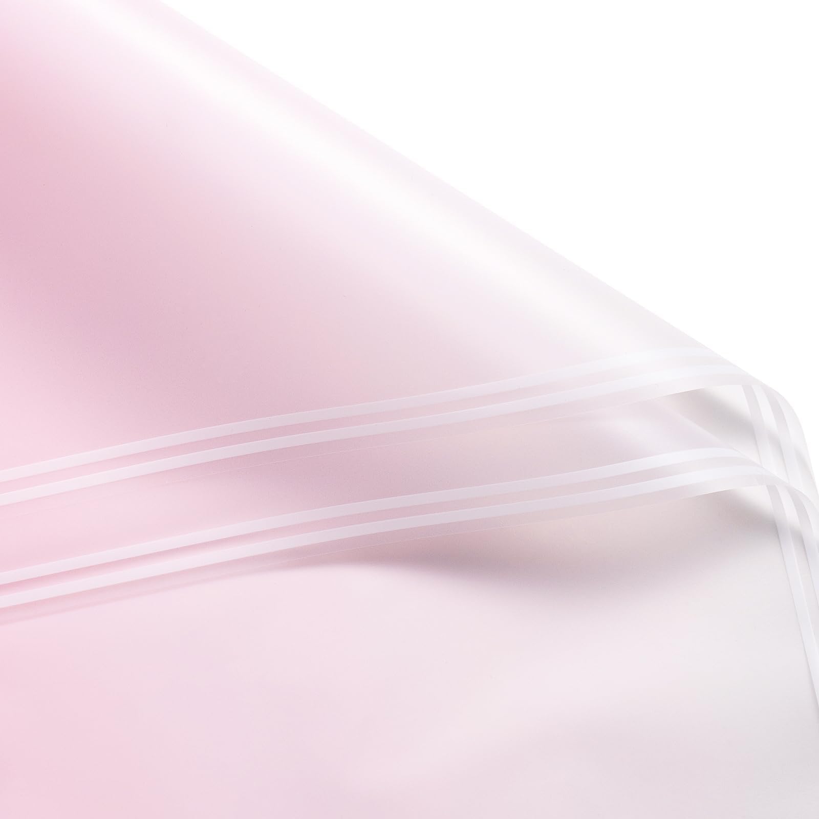 RUSPEPA 20 Sheets Flower Wrapping Paper - Light Pink Gradient Color Plastic Packaging - Waterproof Floral Bouquet Wrapping Paper - Florist Supplies Packaging for Birthday, Wedding, DIY Crafts