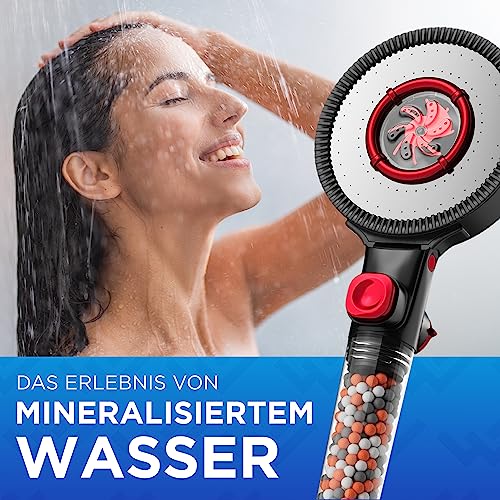 LOBENSWERK Duschkopf Mineralperlen Nachfüllset [Für 18 Monate] Natürliche Reinigung der Haut, weiches und keimfreies Wasser | Duschkopf Kalk & Chlor Filter