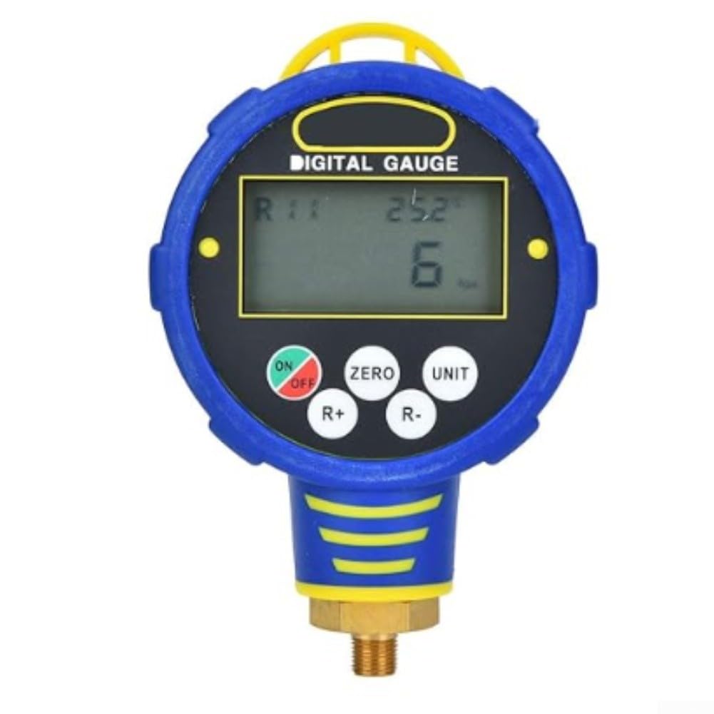Tester Pressione Pneumatici Digitale R32 Manometro Alta Precisione con Luce LED per Professionisti HVAC Auto 130x100mm(B)