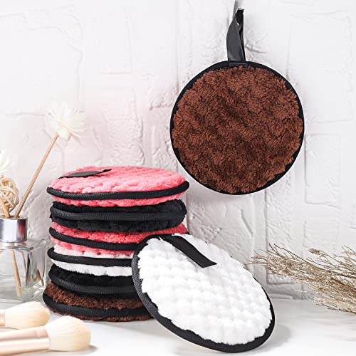 8 Piezas Discos Desmaquillantes Reutilizables, 11,5 cm Toallitas Desmaquillantes Reutilizables, Toallitas Desmaquillantes Lavables para Limpieza Facial, Cuidado de la Piel (4 Colores) - imagen 2