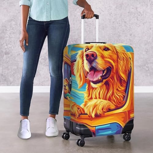 FOR U DESIGNS Dachshund Dog Suitcase Covers for Luggage Elastic Anti-Scratch Protector Fit 18-21 Inch Carryon Bags Travel Accessories Vacation Cartoon4