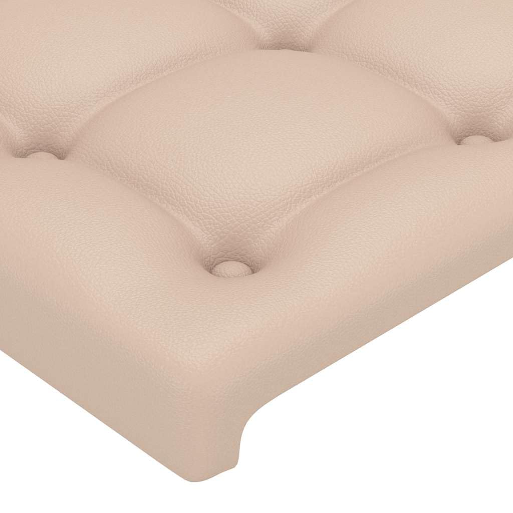 Tête de lit marron cappuccino 160 x 5 x 78/88 cm en cuir synthétique rembourrée avec rivets pieds en bois réglable en hauteur pour chambre à coucher, lit double, soutien dorsal et lecture