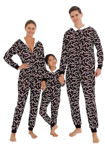 YEAXLUD Matching Family Pajamas Christmas Onesie Jumpsuit Zipper Soft PJ's Cute One Piece Printed...