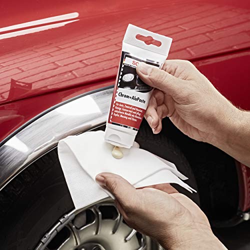 SONAX Chrom+AluPaste (75 ml) poliermittelhaltige Pflegepaste zur Beseitigung von Korrosion, angelaufenen und blinden Stellen | Art-Nr. 03080000