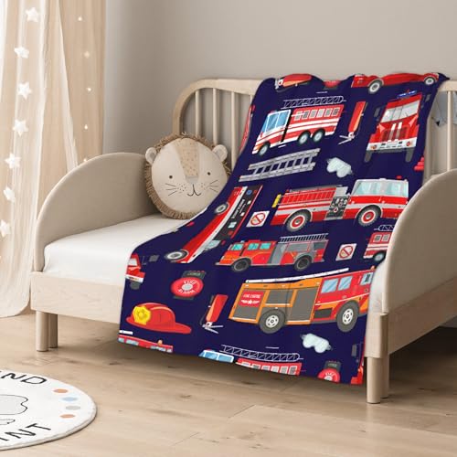 Image of Fire Trucks Firefighter Baby Blanket Gifts for Boys Girls Super Soft Blanket Swaddle Newborn Cozy Receiving Throw Stroller Throw 40x30 in for Puppy