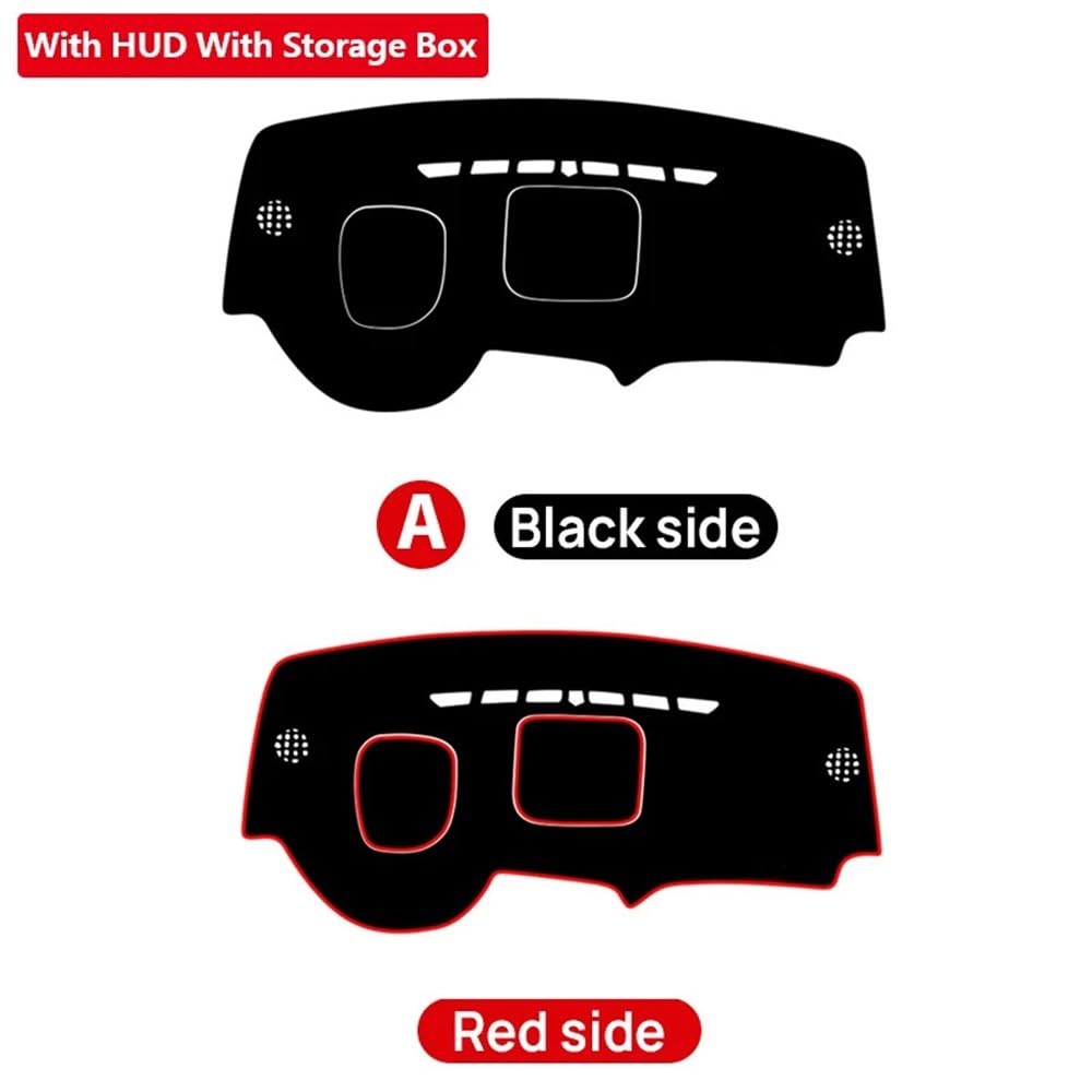 Tapis Couverture Tableau Bord Compatible avec Peugeot 3008 GT 2008-2012 2013 2014 2015 Protection Tableau De Bord Voiture Tapis Anti-lumière Pare-Soleil Antidérapant(Storage HUD Black)