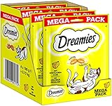 Dreamies Klassiker Katzensnacks mit Käse – Katzenleckerli mit knuspriger Textur und cremiger Füllung – 4 x 180g
