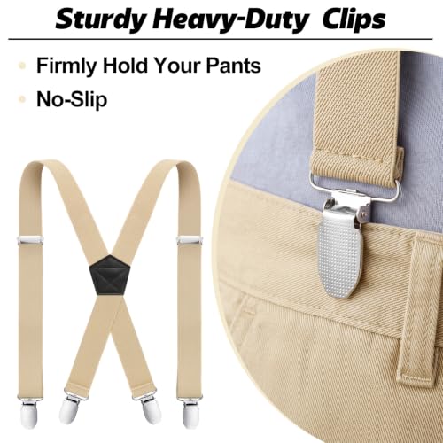 Image of Sintege 4 Pcs X Back Suspenders 1.5 Inch Heavy Duty