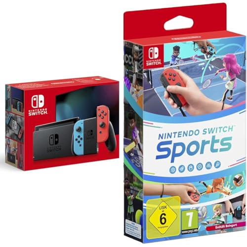 Nintendo Switch Konsole - Neon-Rot/Neon-Blau + Nintendo Switch Sports - [Nintendo Switch]
