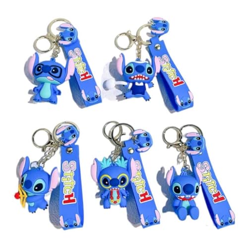 Kit com 2 Chaveiros do Stitch em PVC – Disney Lilo & Stitch – Robusto e Detalhado, com Gancho Metáli