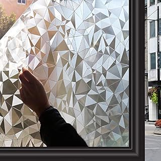 Zindoo Non-Adhesive Window Film Stained Glass Window Film Static Frosted Privacy Film window vinly window clings 45 x 200 CM