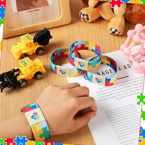 3 Pcs Autism Awareness Bracelet Wristband Elastic Puzzle Autism Jewelry Stretch Bracelet Gift for Women Men Colorful Motivational Jewelry for Adults4
