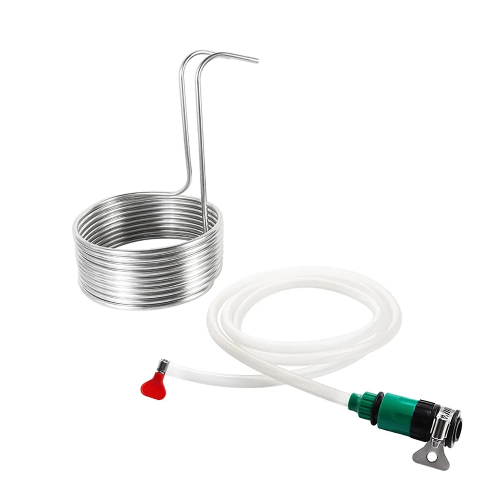 Enfriador de mosto de inmersión con serpentín de enfriamiento de acero inoxidable, intercambiador de calor for cerveza/vino, for elaboración casera Respuesta rápida, calefacción eficiente