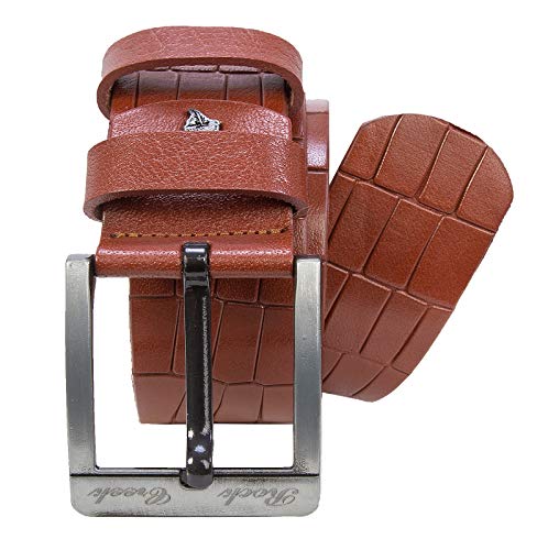 Preisvergleich Produktbild Rock Creek Herren Leder Gürtel Jeansgürtel Herrengürtel Ledergürtel Echt Leder Rindsleder Gürtel Metall Dornschließe G-003 Hellbraun 110