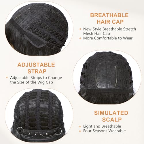 ago pink wigs short wavy hair pastel bob wig with bangs shoulder length synthetic hair for women girl colorful cosplay wig synthetic heat resistant fiber for daily party halloween use313pink