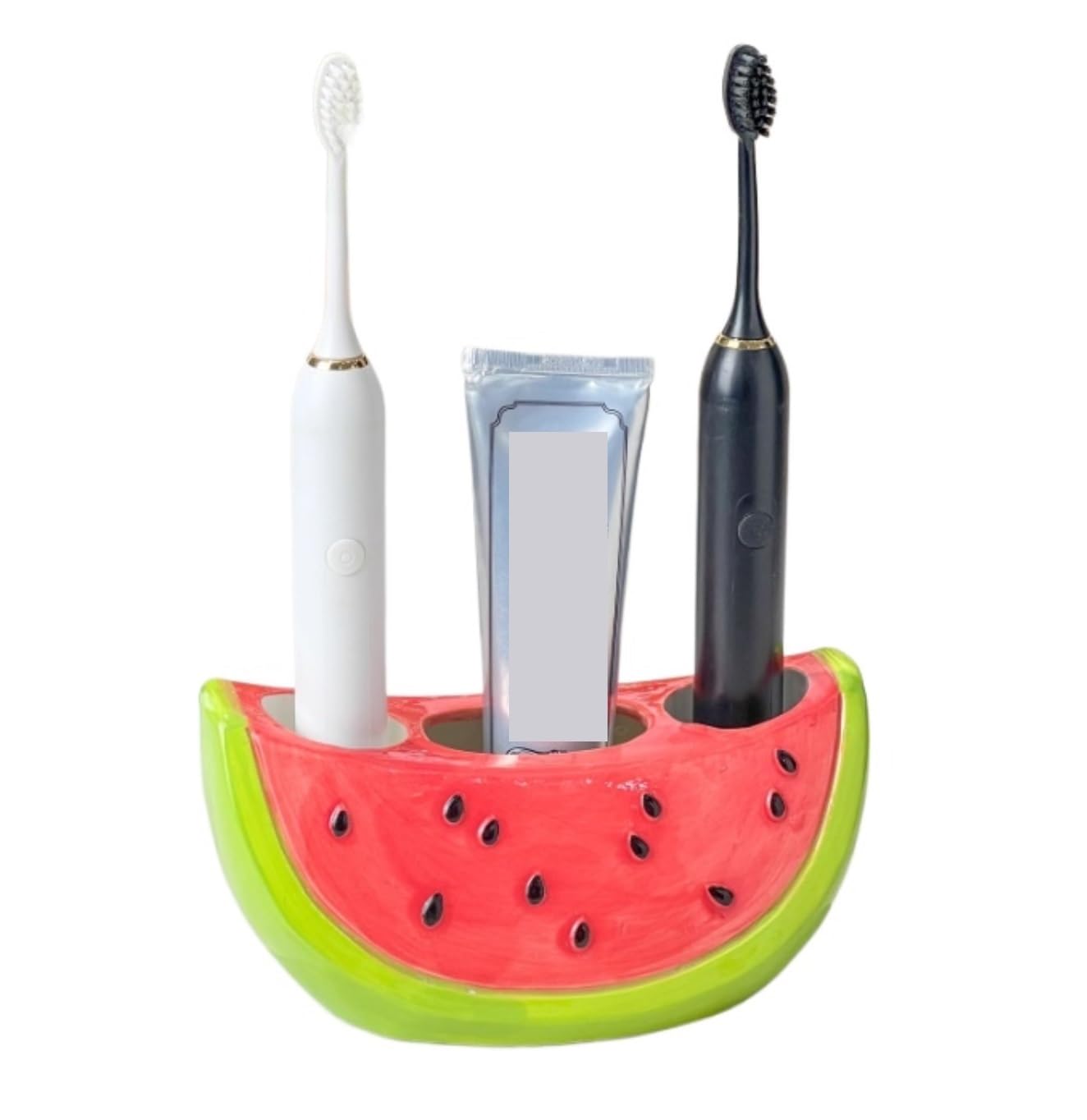 Porta Cepillo Dientes Baño Soporte De Cerámica For Cepillo Dientes con Forma Sandía For Almacenamiento En Encimera Baño Hogar Y Cocina