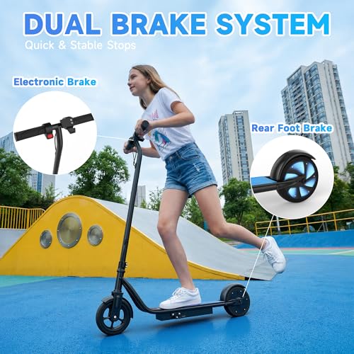 Image of Electric Scooter, 350W-500W Motor, 9 MPH to 22MPH, 10-41 Miles Range, Dual Suspension, Dual Braking, App Control, Foldable Commuter E Scooter for Adults and Teens