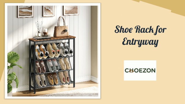 Amazon.com: CHOEZON Shoe Rack, 4-Tier Slanted Shoe Storage Shelf